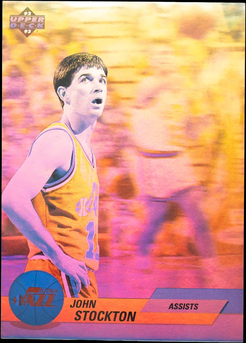 John Stockton, 1992-93 Upper Deck Award Winner Holograms (Assists) - Italian/European
